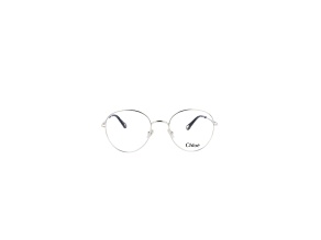 Chloe Round Full-Frame Silver Tone Eyeglass Frames