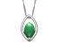 Green 13x9MM Jadeite Sterling Silver Pendant with Singapore Chain