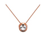 White Cubic Zirconia 14k Rose Gold Pendant With Chain 1.50ctw