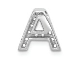 Rhodium Over 14K White Gold Diamond Letter A Initial Charm