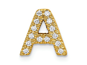 Picture of 14K Yellow Gold Diamond Letter A Initial Charm