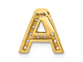 14K Yellow Gold Diamond Letter A Initial Charm