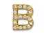 14K Yellow Gold Diamond Letter B Initial Charm