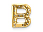 14K Yellow Gold Diamond Letter B Initial Charm