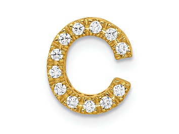 Picture of 14K Yellow Gold Diamond Letter C Initial Charm