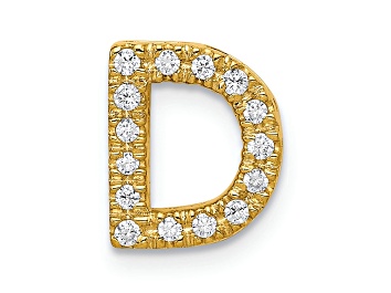 Picture of 14K Yellow Gold Diamond Letter D Initial Charm