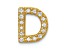 14K Yellow Gold Diamond Letter D Initial Charm