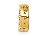 14K Yellow Gold Diamond Letter D Initial Charm