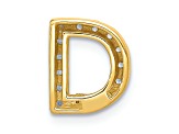 14K Yellow Gold Diamond Letter D Initial Charm