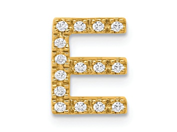 Picture of 14K Yellow Gold Diamond Letter E Initial Charm