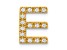 14K Yellow Gold Diamond Letter E Initial Charm