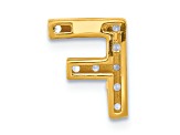 14K Yellow Gold Diamond Letter F Initial Charm