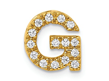Picture of 14K Yellow Gold Diamond Letter G Initial Charm