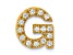 14K Yellow Gold Diamond Letter G Initial Charm