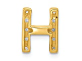 14K Yellow Gold Diamond Letter H Initial Charm