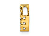 14K Yellow Gold Diamond Letter I Initial Charm