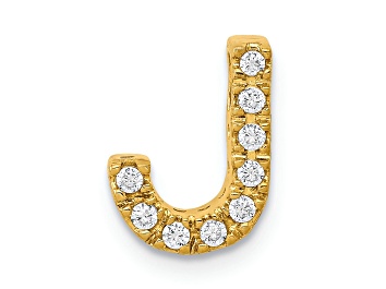 Picture of 14K Yellow Gold Diamond Letter J Initial Charm