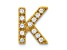 14K Yellow Gold Diamond Letter K Initial Charm