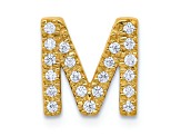 14K Yellow Gold Diamond Letter M Initial Charm
