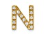 14K Yellow Gold Diamond Letter N Initial Charm