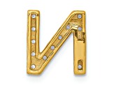 14K Yellow Gold Diamond Letter N Initial Charm