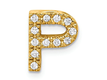 Picture of 14K Yellow Gold Diamond Letter P Initial Charm