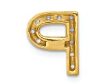 14K Yellow Gold Diamond Letter P Initial Charm