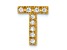 14K Yellow Gold Diamond Letter T Initial Charm