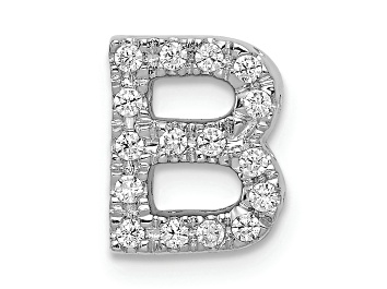 Picture of Rhodium Over 14K White Gold Diamond Letter B Initial Charm