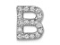 Rhodium Over 14K White Gold Diamond Letter B Initial Charm