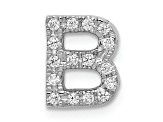 Rhodium Over 14K White Gold Diamond Letter B Initial Charm