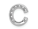 Rhodium Over 14K White Gold Diamond Letter C Initial Charm