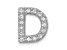 Rhodium Over 14K White Gold Diamond Letter D Initial Charm