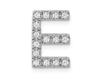 Picture of Rhodium Over 14K White Gold Diamond Letter E Initial Charm