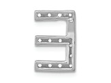 Rhodium Over 14K White Gold Diamond Letter E Initial Charm