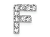 Rhodium Over 14K White Gold Diamond Letter F Initial Charm