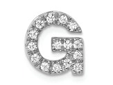 Rhodium Over 14K White Gold Diamond Letter G Initial Charm