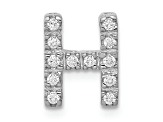 Rhodium Over 14K White Gold Diamond Letter H Initial Charm