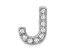 Rhodium Over 14K White Gold Diamond Letter J Initial Charm