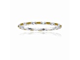 Dainty Baguette Citrine with Round White Topaz Sterling Silver Stackable Band Ring, 0.46ctw