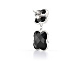 Black Cushion Onyx Sterling Silver Earrings 40ctw