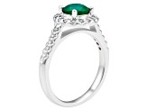 1.80ctw Emerald and Diamond Ring in 14k White Gold