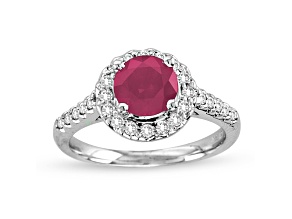 1.80ctw Ruby and Diamond Ring in 14k White Gold