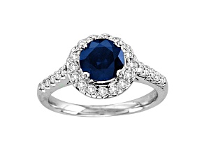 1.85ctw Sapphire and Diamond Ring in 14k White Gold