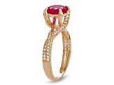 Lab Created Ruby 10K Yellow Gold Twist Ring 2.48ctw