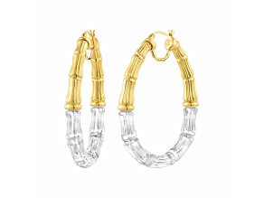 14K Yellow Gold Over Brass Lucite Duchess Bamboo Hoop Earrings