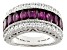 Judith Ripka 2.75ctw Rhodolite & 1.10ctw Bella Luce® Rhodium Over Sterling Silver Textured Band Ring