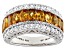 Judith Ripka 2.25ctw Citrine & 2.80ctw Bella Luce® Rhodium Over Sterling Silver Textured Band Ring