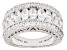 Judith Ripka 3.65ctw Bella Luce® Diamond Simulant Rhodium Over Sterling Silver Textured Band Ring