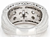 Judith Ripka 3.65ctw Bella Luce® Diamond Simulant Rhodium Over Sterling Silver Textured Band Ring